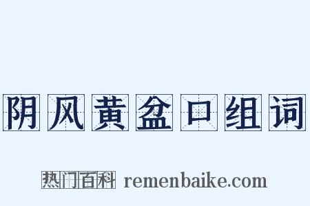 阴风黄盆口组词是什么意思的图片